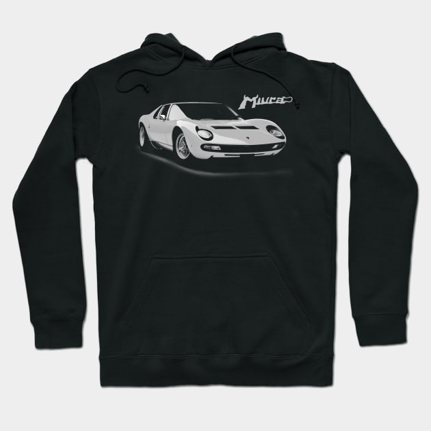 white miura Hoodie by retroracing